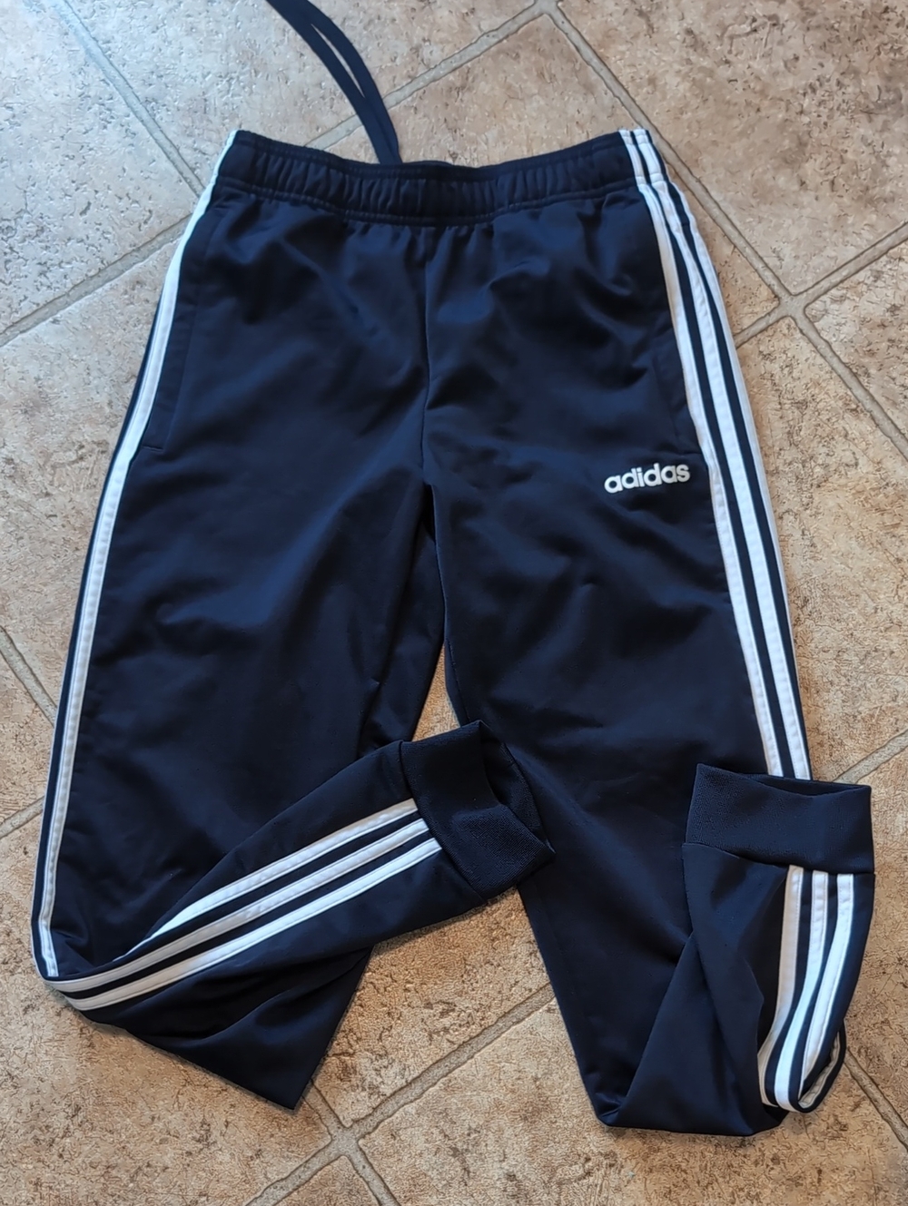 adidas Navy Jogger Pants with White 3-Stripes